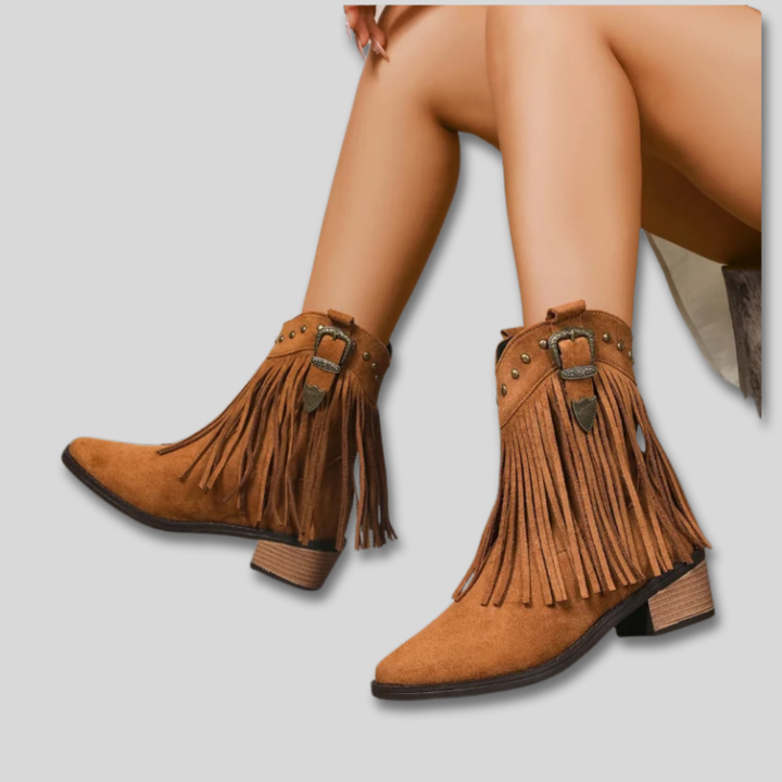 Madonna - Round Tassels Heeled Boots