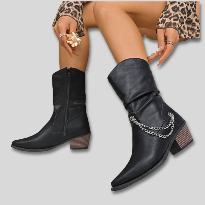 Ophelia - Fashionable Heeled Cowboy Boots