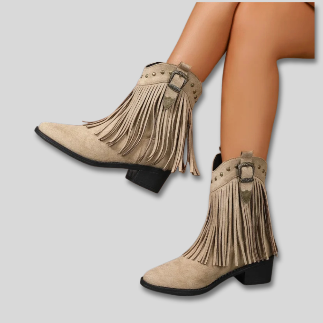 Madonna - Round Tassels Heeled Boots