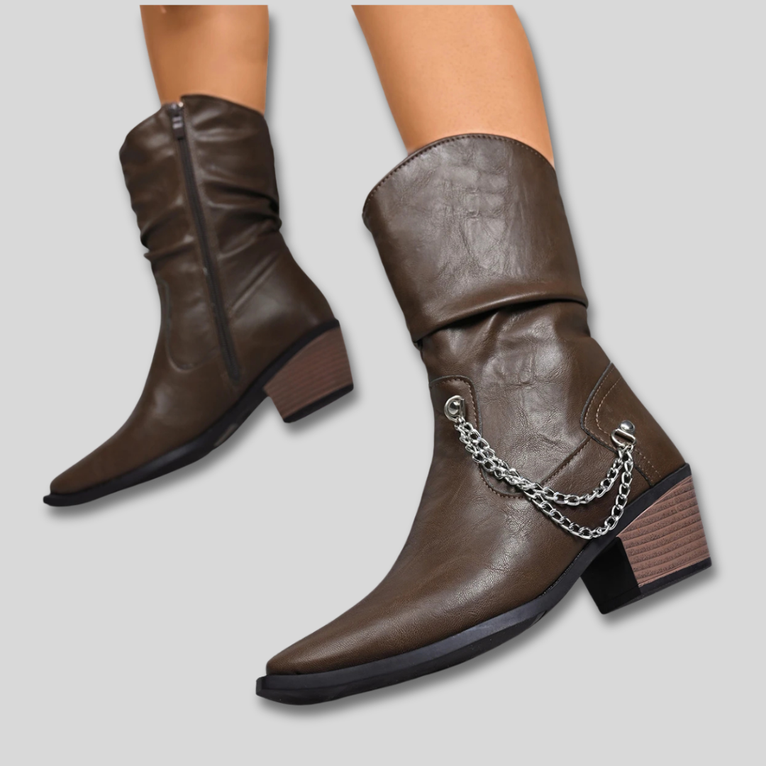 Ophelia - Fashionable Heeled Cowboy Boots