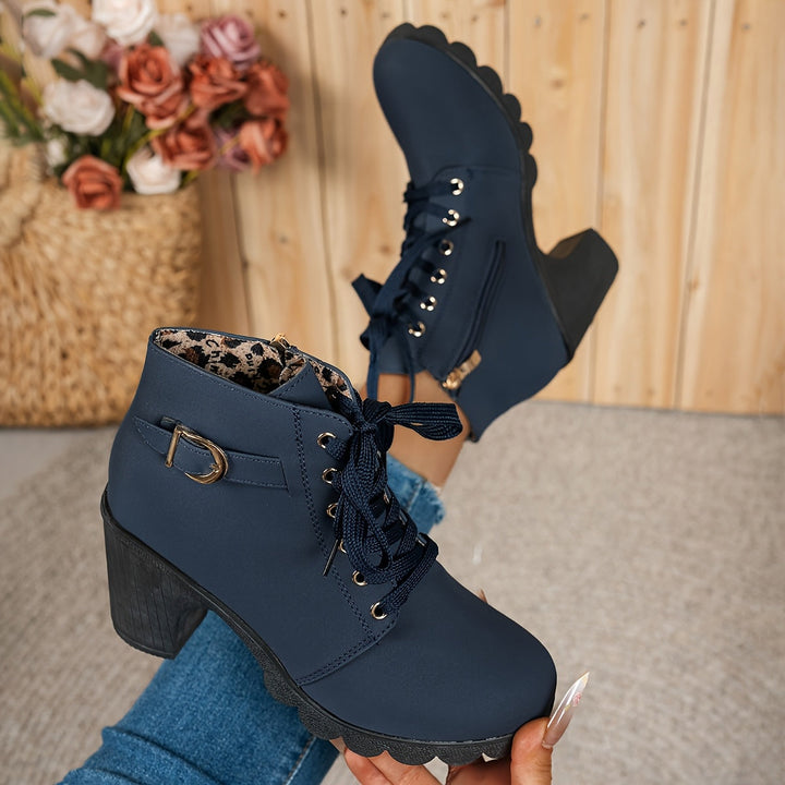 Aria - Lace-Up Heel Boots