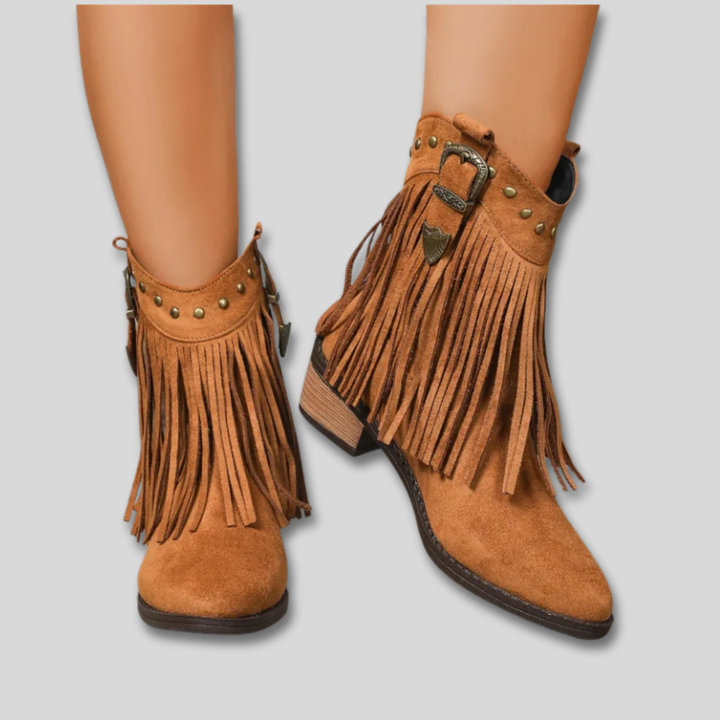 Madonna - Round Tassels Heeled Boots