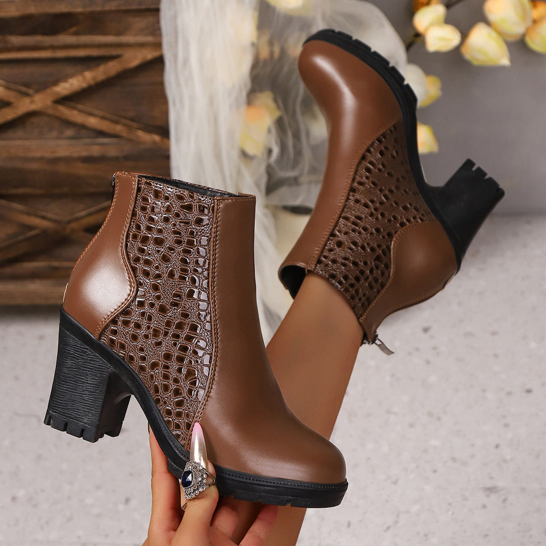 Clara Textured Heel Boots – Bold Style, Effortless Comfort