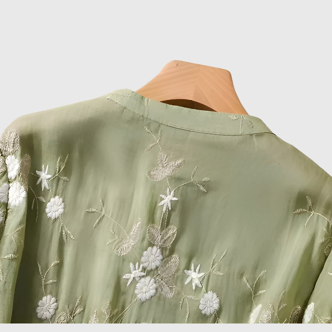 Lucia | Elegant Top with Embroidered Flowers