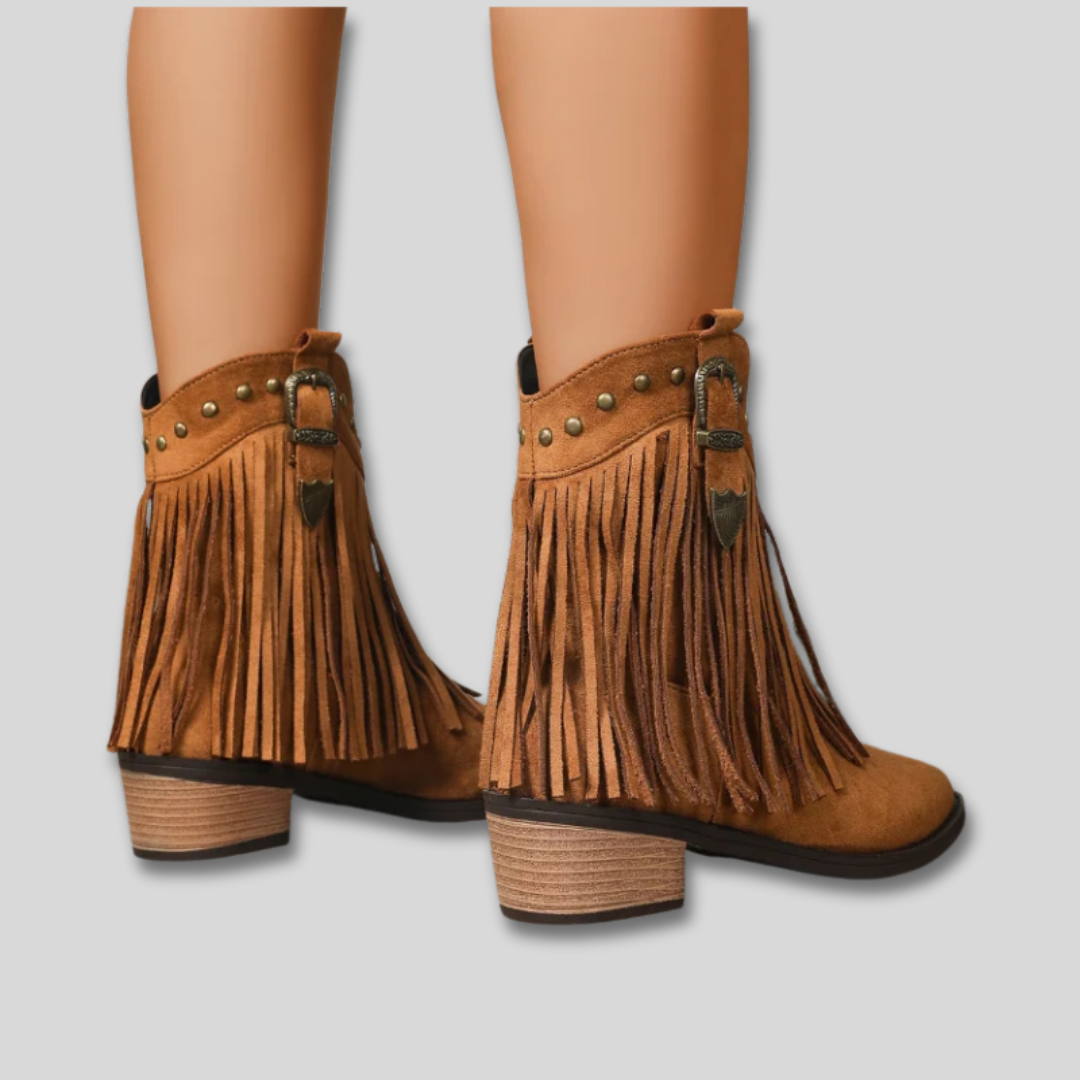 Madonna - Round Tassels Heeled Boots