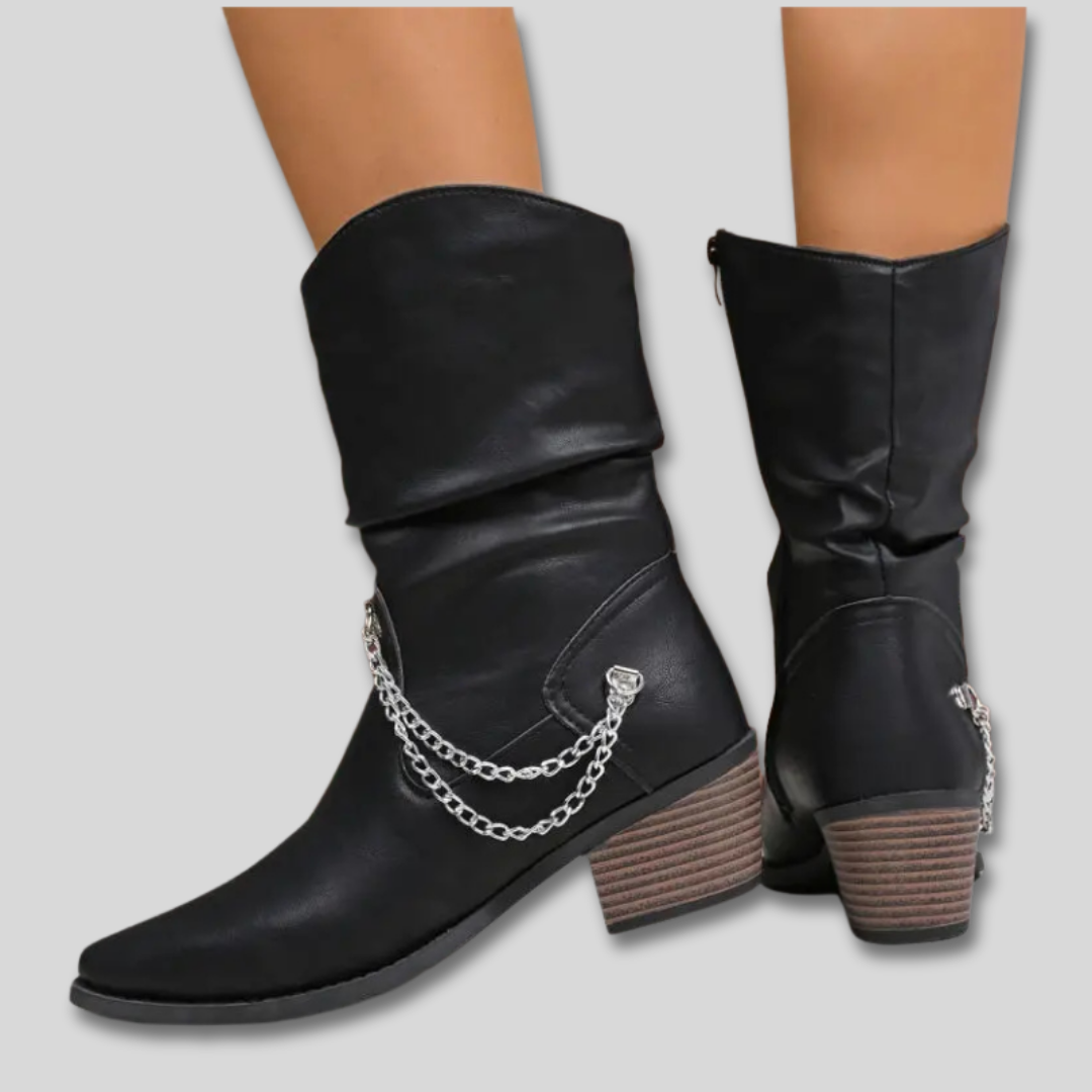 Ophelia - Fashionable Heeled Cowboy Boots