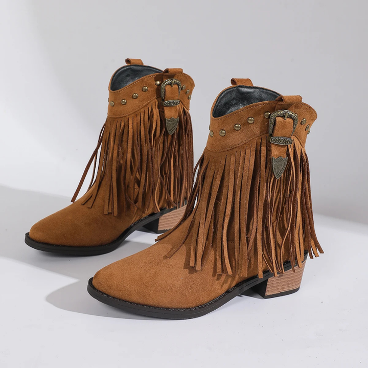 Madonna - Round Tassels Heeled Boots