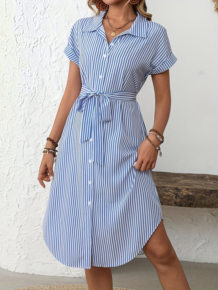 Delphine | Elegant Striped Dress