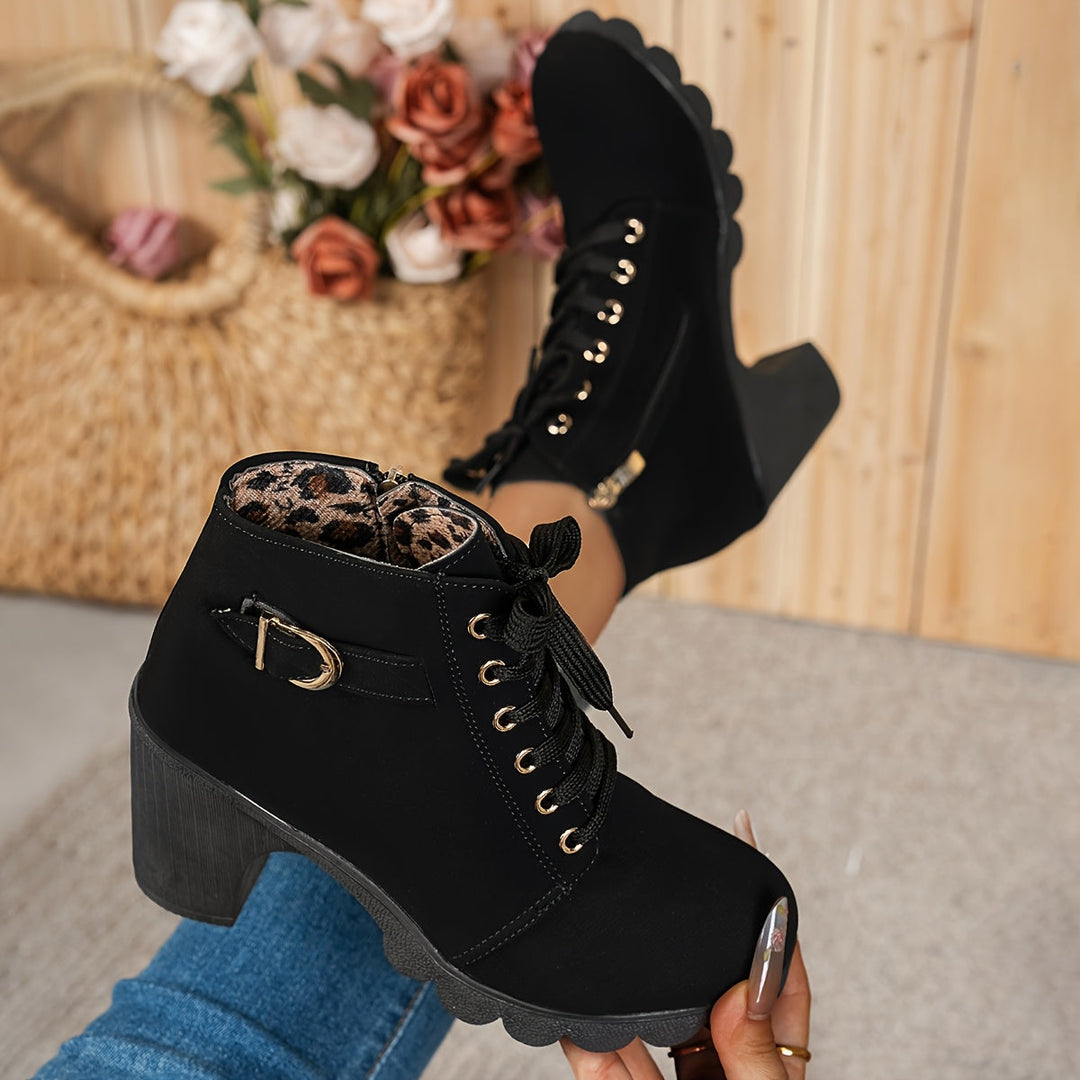 Aria - Lace-Up Heel Boots