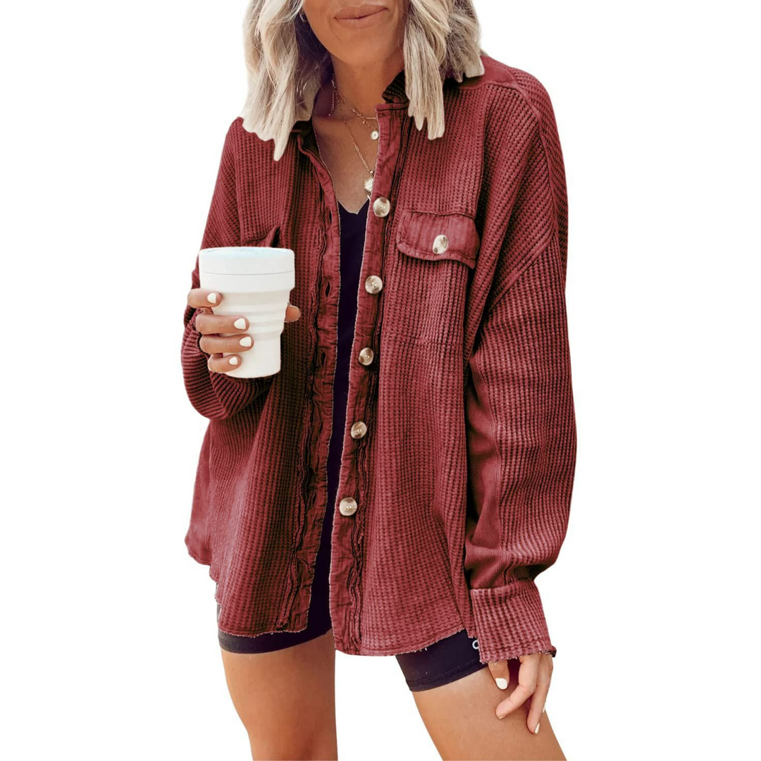 JASLENE™ – Cozy Button-Down Long Sleeve Jacket