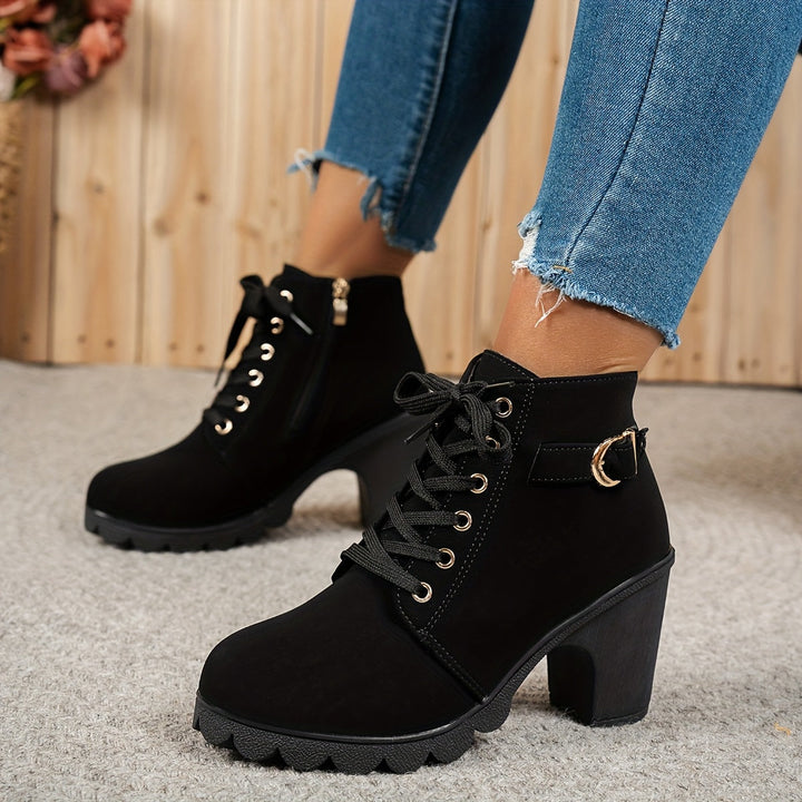 Aria - Lace-Up Heel Boots