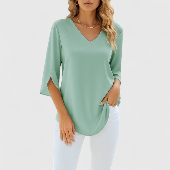 Beatrice | Sophisticated V-Neck Blouse