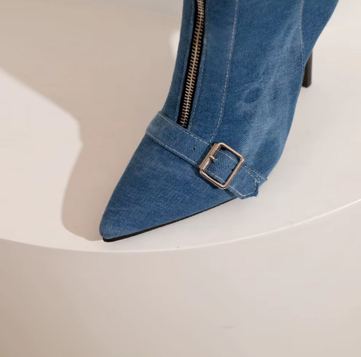 Relia - Denim Buckle Bootie
