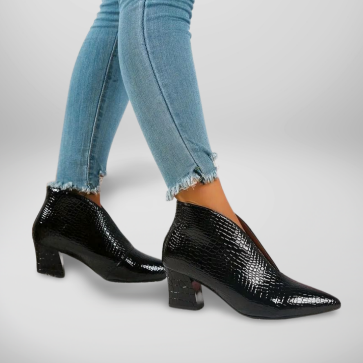 Elara - Textured Ankle Boots