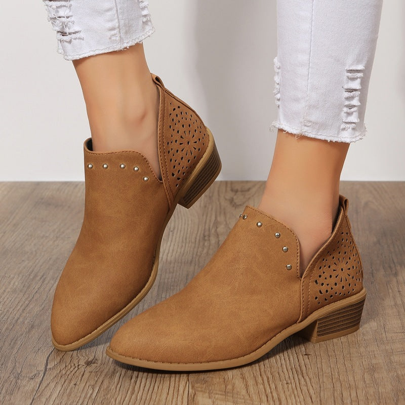 Caitlin | Low Cut Perforated Ankle Boot