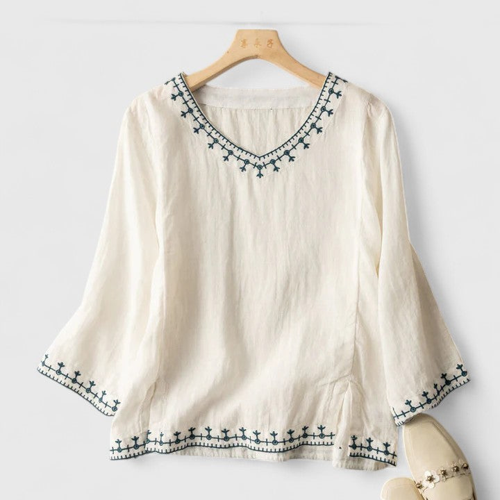 Bianca | Elegant V-Neck Blouse