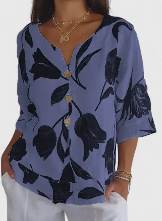 Florence | Elegant Floral Print Blouse