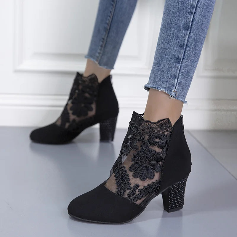 Heloise - Elegant High Heels Mesh Boots
