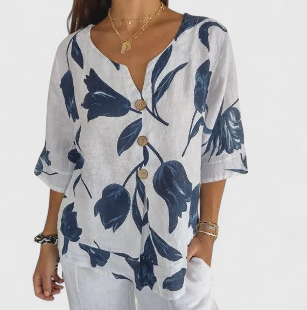 Florence | Elegant Floral Print Blouse