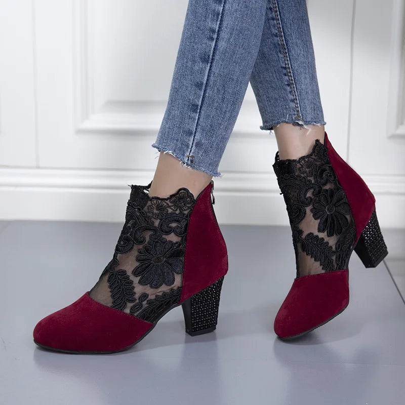 Heloise - Elegant High Heels Mesh Boots