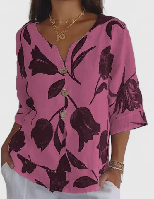 Florence | Elegant Floral Print Blouse