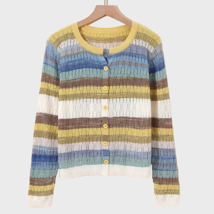 Desiree | Knitted Cardigan With Retro-Inspired Striped Design