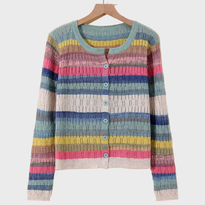 Desiree | Knitted Cardigan With Retro-Inspired Striped Design