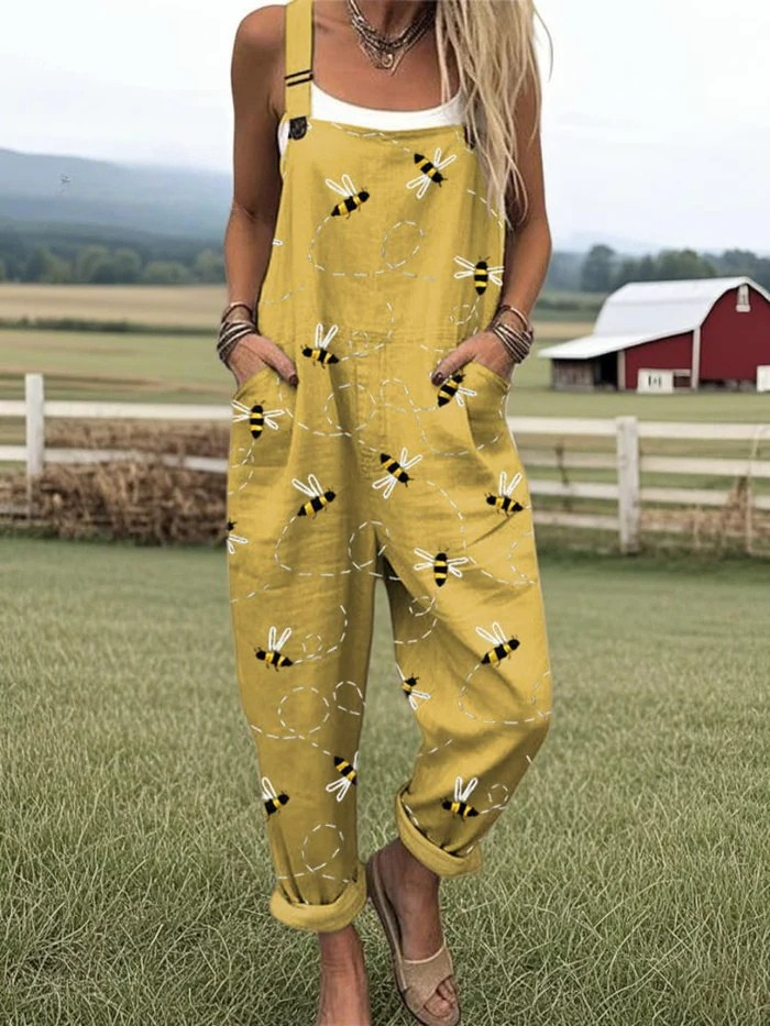 Bea | Busy Bee Mustard Overalls