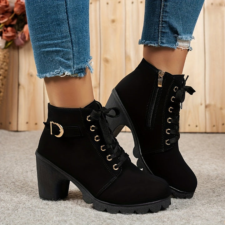 Aria - Lace-Up Heel Boots