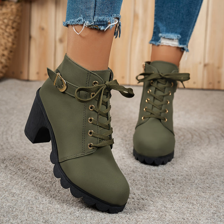 Aria - Lace-Up Heel Boots