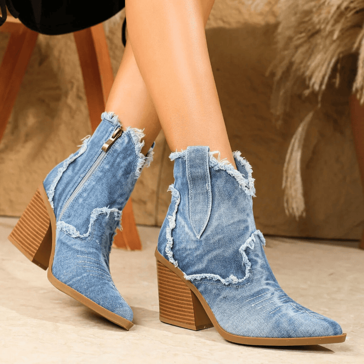 Aurela - Denim Ankle Boots