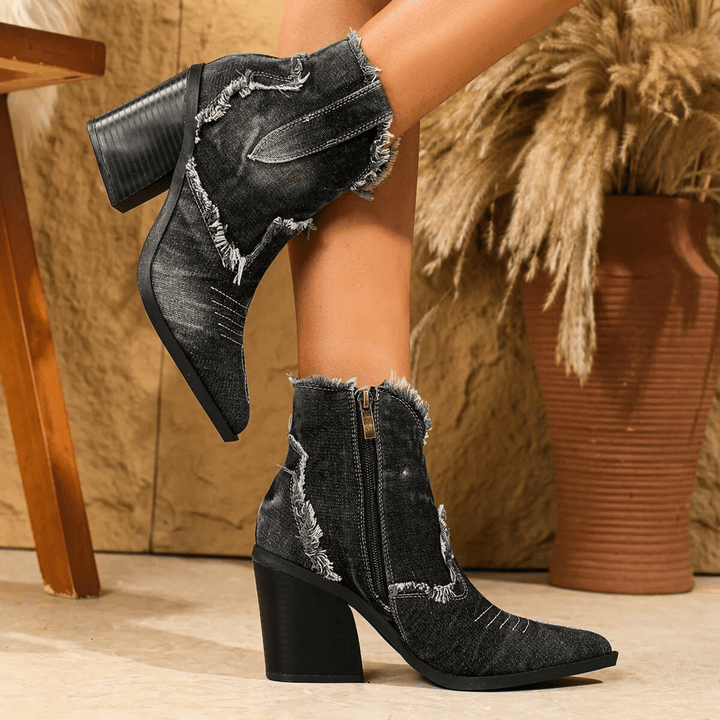 Aurela - Denim Ankle Boots