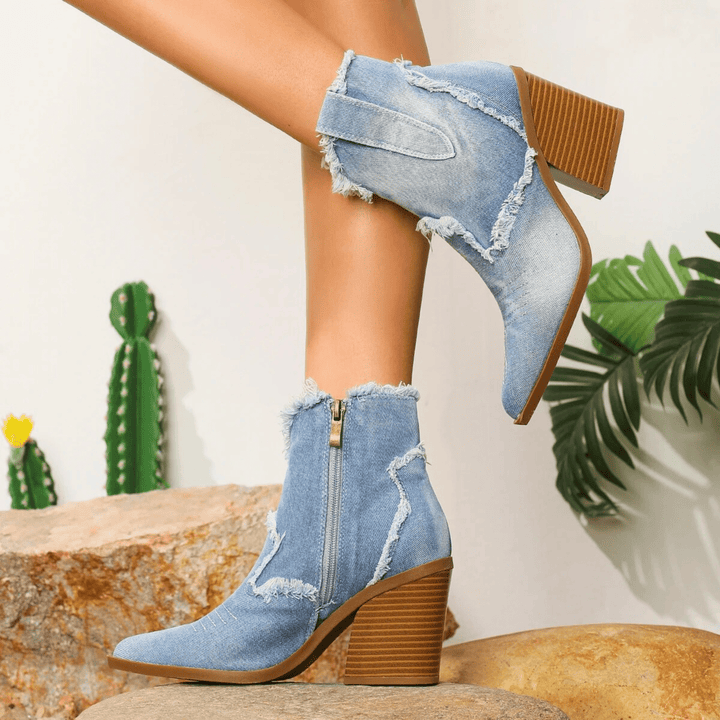 Aurela - Denim Ankle Boots