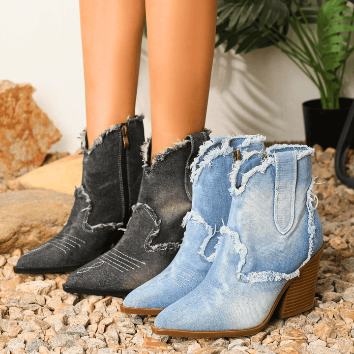Aurela - Denim Ankle Boots