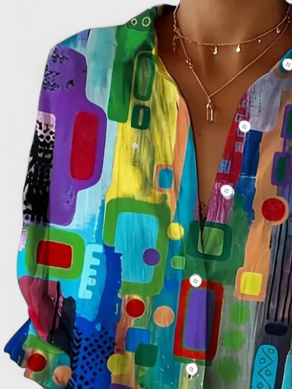 Margot | Elegant Geometric Pattern Blouse