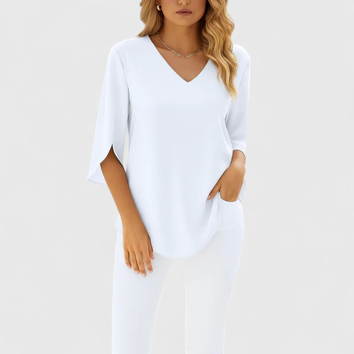 Beatrice | Sophisticated V-Neck Blouse