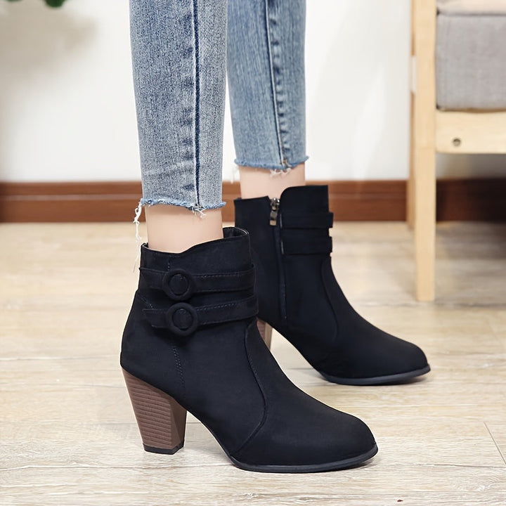 Amara - Block Heel Ankle Boots