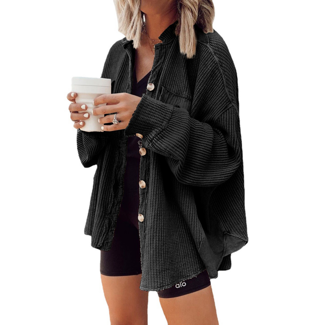 JASLENE™ – Cozy Button-Down Long Sleeve Jacket