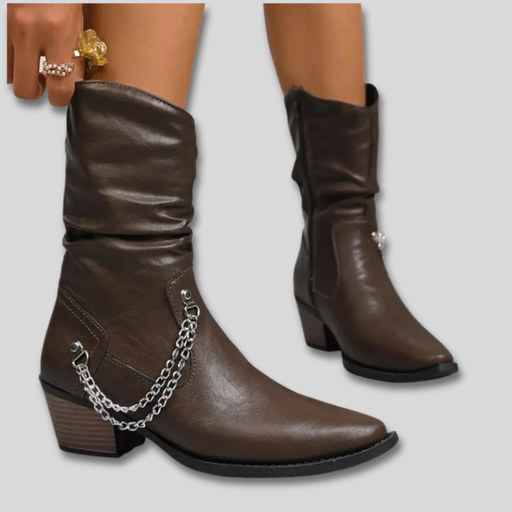 Ophelia - Fashionable Heeled Cowboy Boots