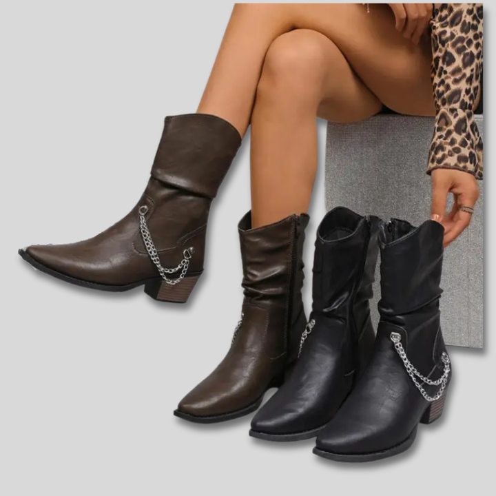Ophelia - Fashionable Heeled Cowboy Boots