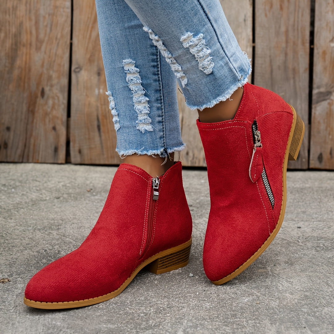 Elara - Zip Ankle Boots