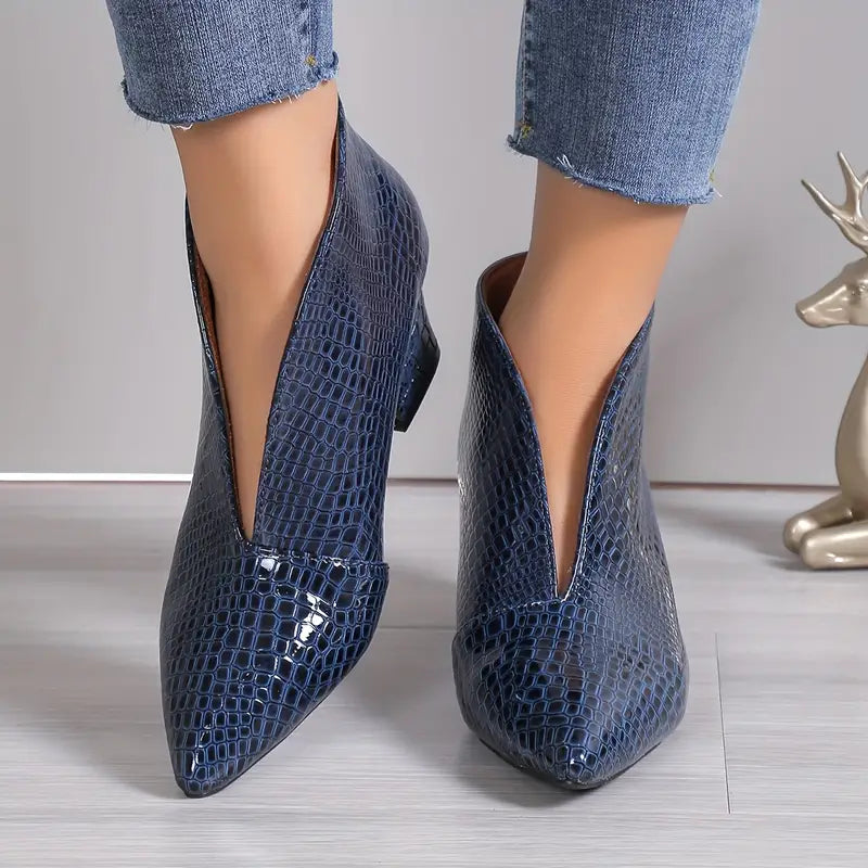 Elara - Textured Ankle Boots