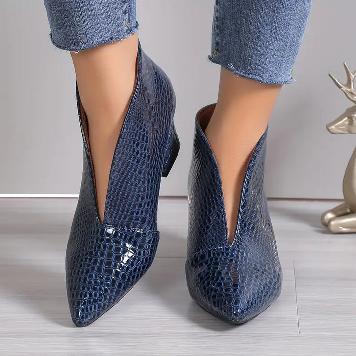 Elara - Textured Ankle Boots
