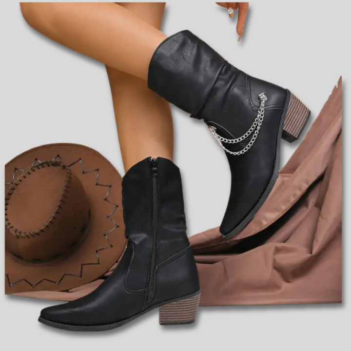 Ophelia - Fashionable Heeled Cowboy Boots