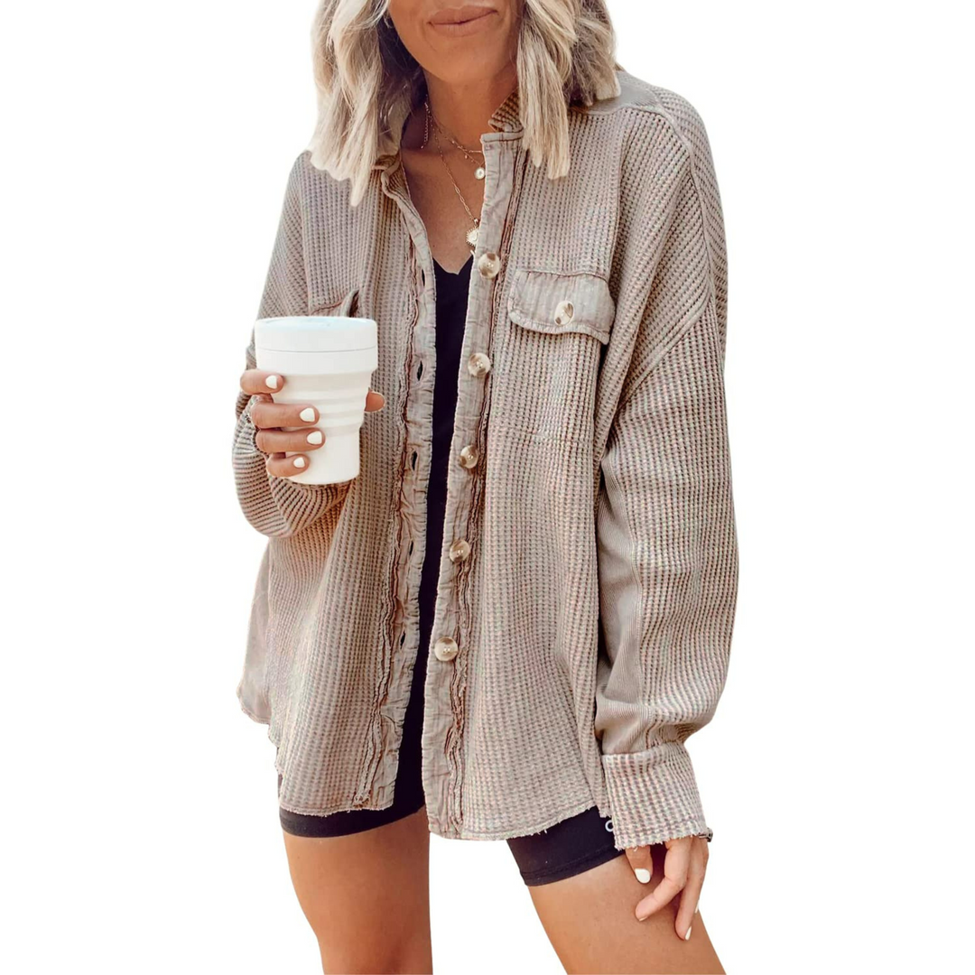 JASLENE™ – Cozy Button-Down Long Sleeve Jacket