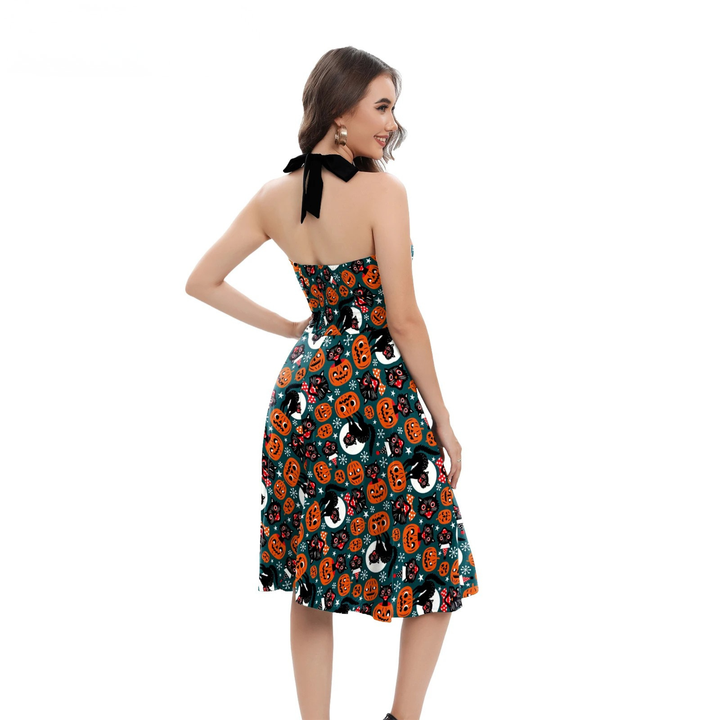 Mariel - Halloween Lace up Printed Dresses