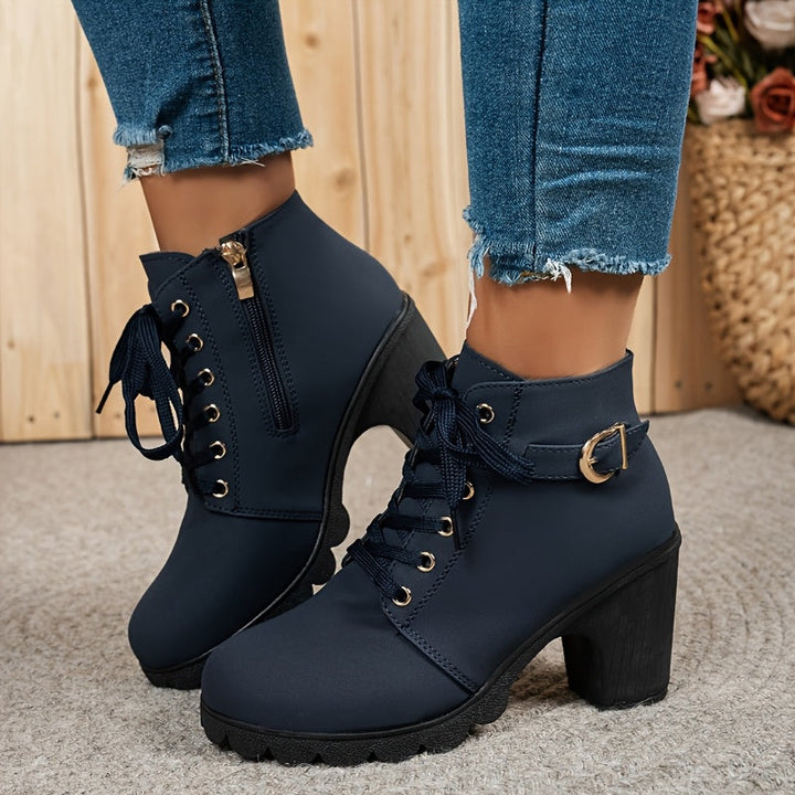 Aria - Lace-Up Heel Boots