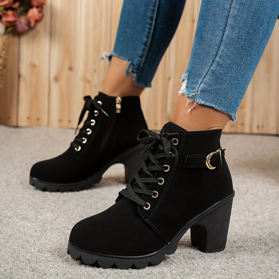 Aria - Lace-Up Heel Boots