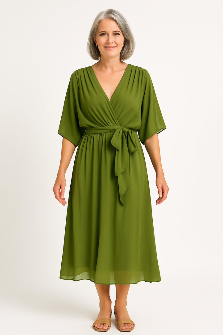 Claire™ | Tie-Waist Midi Dress