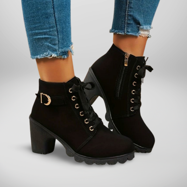 Aria - Lace-Up Heel Boots